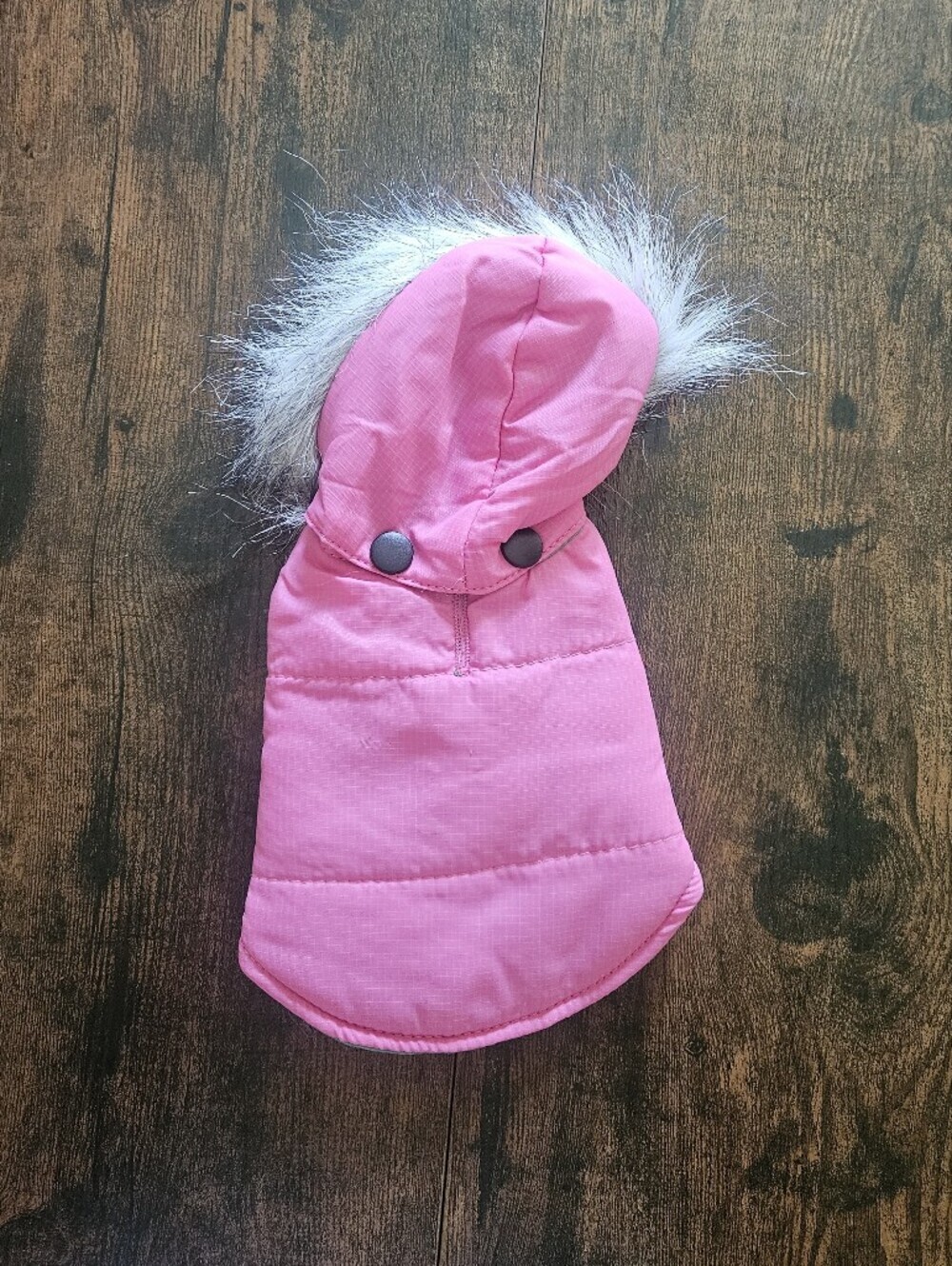 Zack & Zoey Pink Quilted Hooded Pet Coat with Faux Fur Trim Size XXS